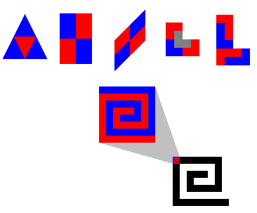 Illustration of tiles tiling themselves